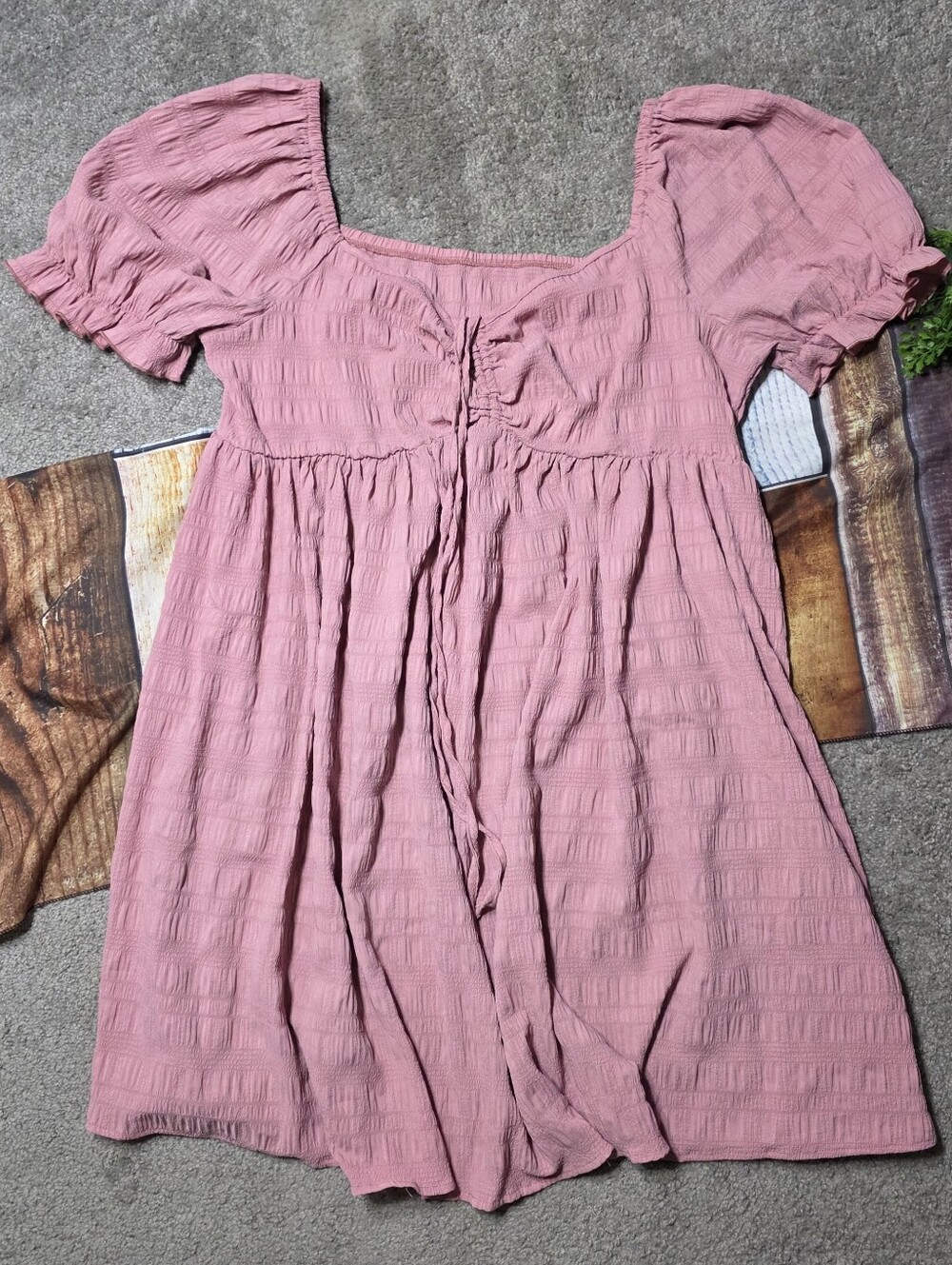 Shein Curve Pretty Pink Boho Peasant Summer Mini Dress Size 3XL